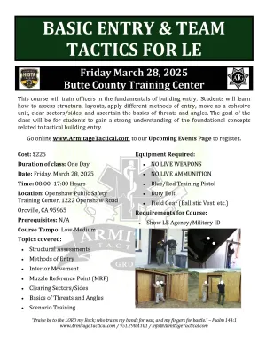 2025/03/28 - Basic Entry & Team Tactics for LE - Oroville, CA