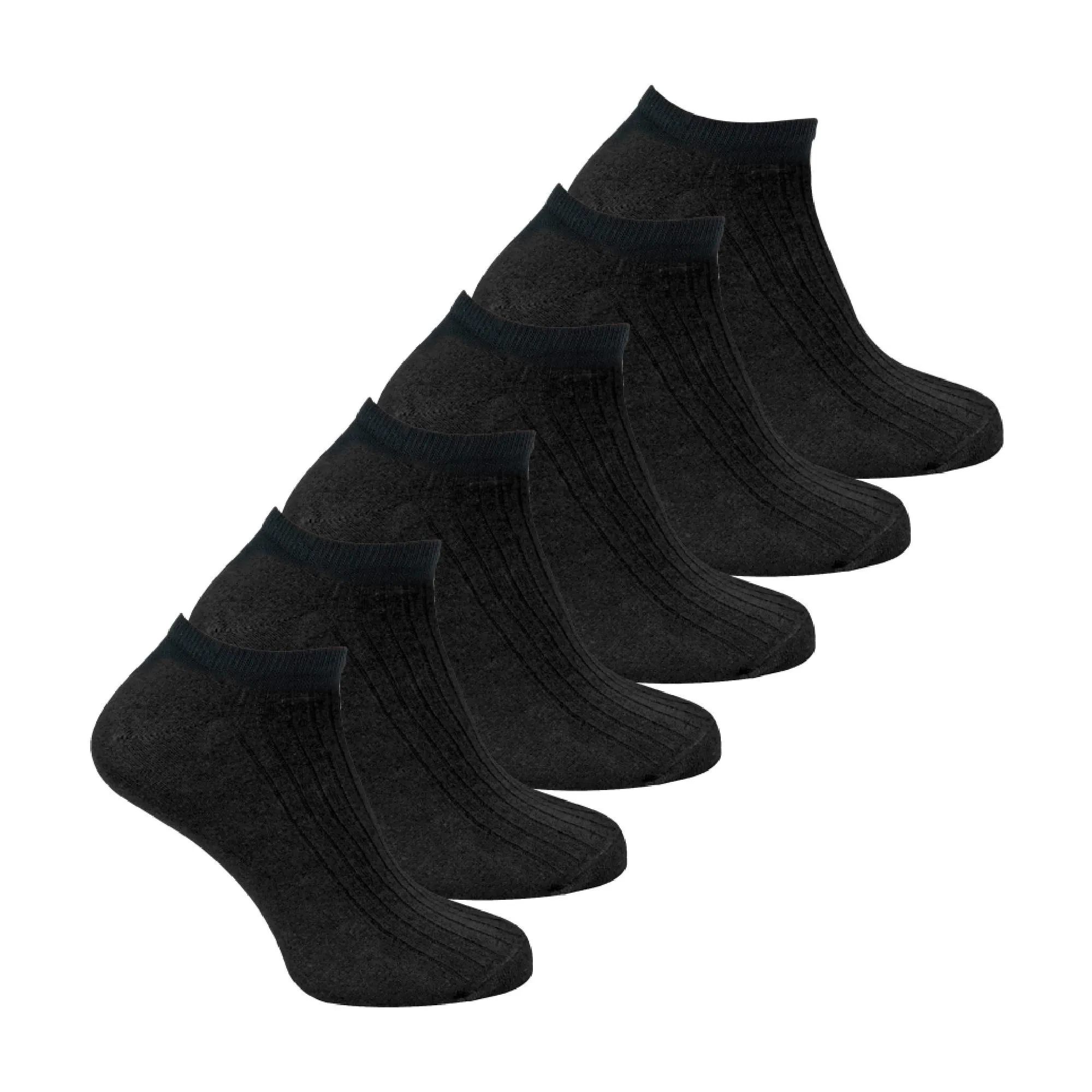 6 Pack Mens 100% Cotton Soft Breathable Ankle Trainer Socks
