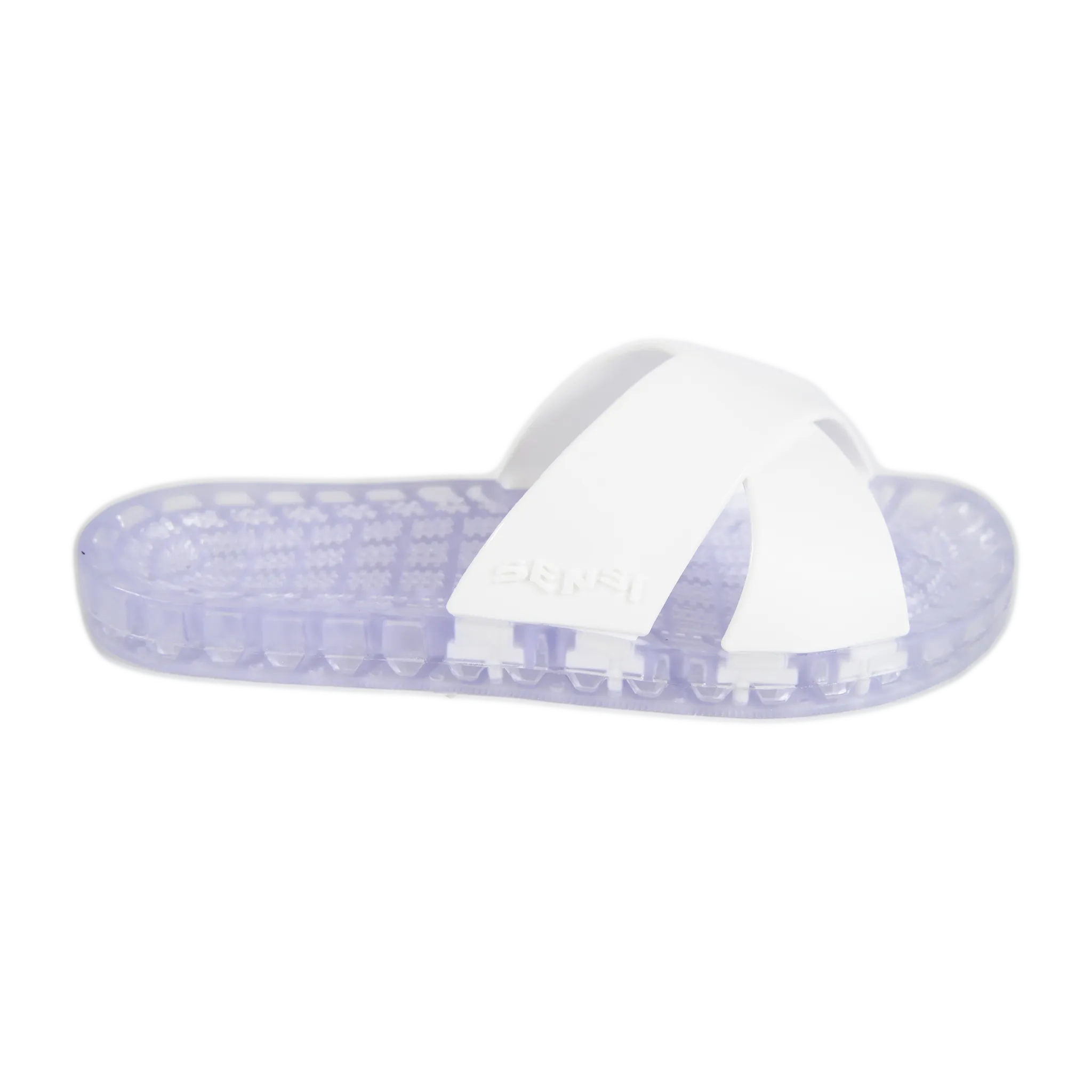 Amalfi - Clear Slide Sandal - White