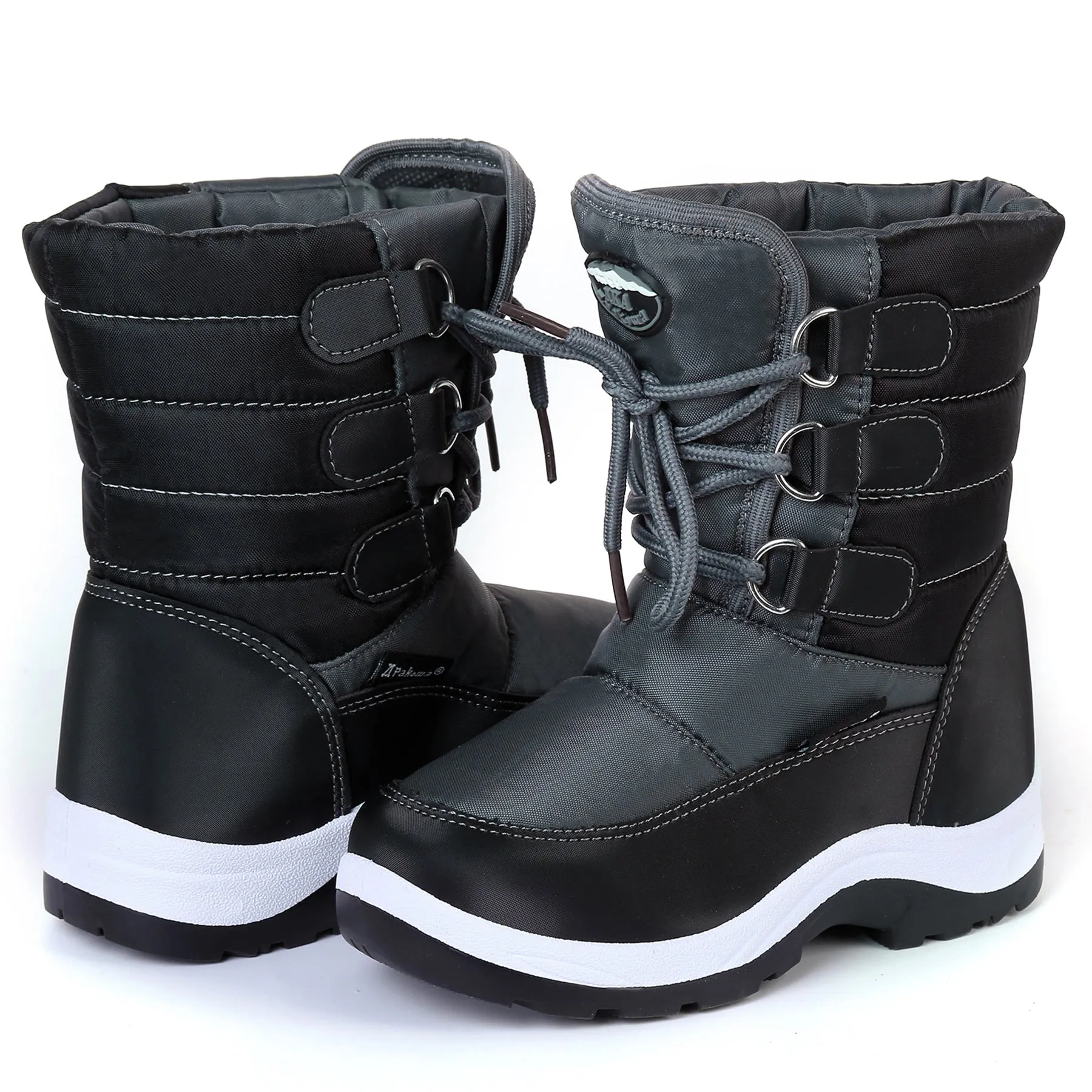 Apakowa Boys Water Resistance Snow Boots for Toddler/Little Kid-FXJFSZK-HDL020-Gray