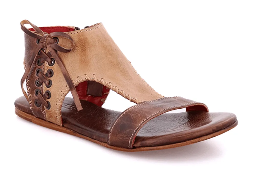 Bed Stu Women's Nina Almond Oats Rustic Brown Leather Sandals F373154-AMOTRS