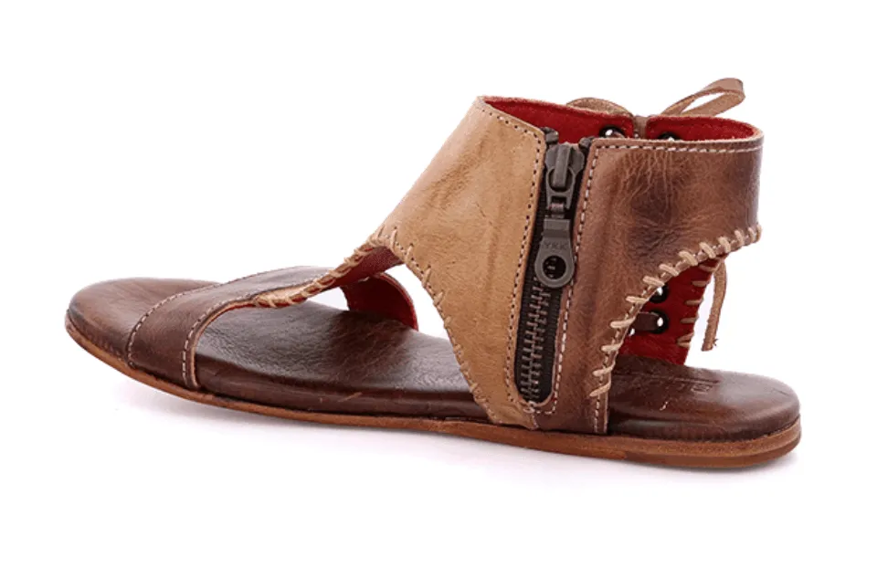 Bed Stu Women's Nina Almond Oats Rustic Brown Leather Sandals F373154-AMOTRS