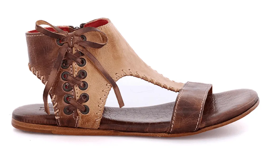 Bed Stu Women's Nina Almond Oats Rustic Brown Leather Sandals F373154-AMOTRS
