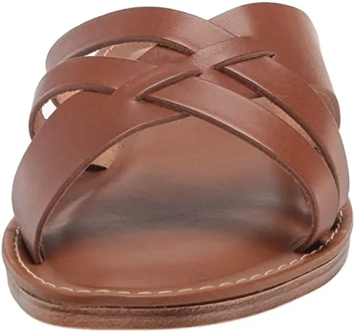 Bella Vita Made in Italy Women's Slide Sandal Flat, Whiskey Italian Leather, 9.5 Wide