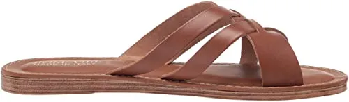 Bella Vita Made in Italy Women's Slide Sandal Flat, Whiskey Italian Leather, 9.5 Wide