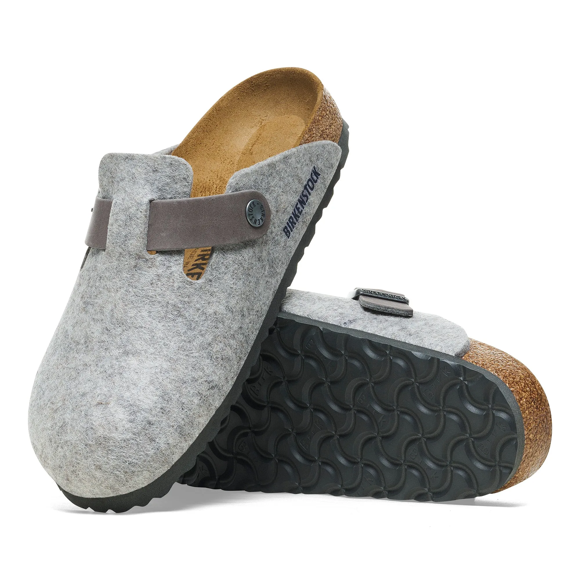 BIRKENSTOCK BOSTON WOMEN'S NATURAL LEATHER/FELT