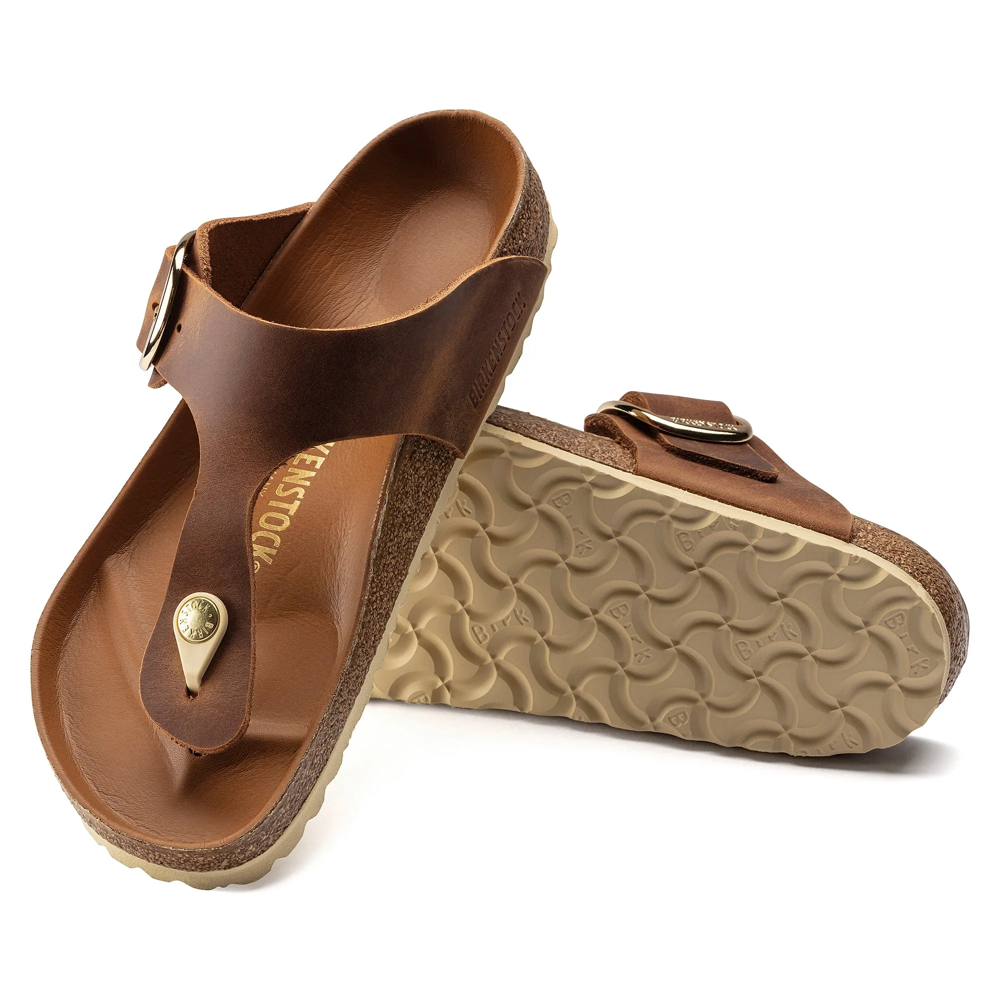 Birkenstock Gizeh Big Buckle cognac oiled leather