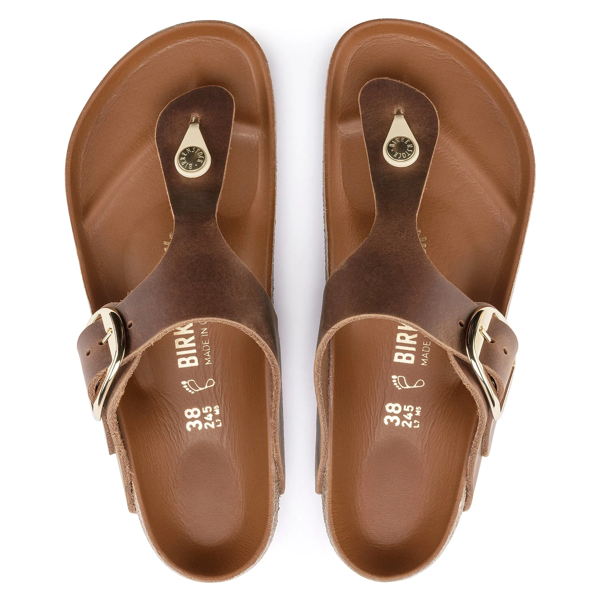 Birkenstock Gizeh Big Buckle cognac oiled leather