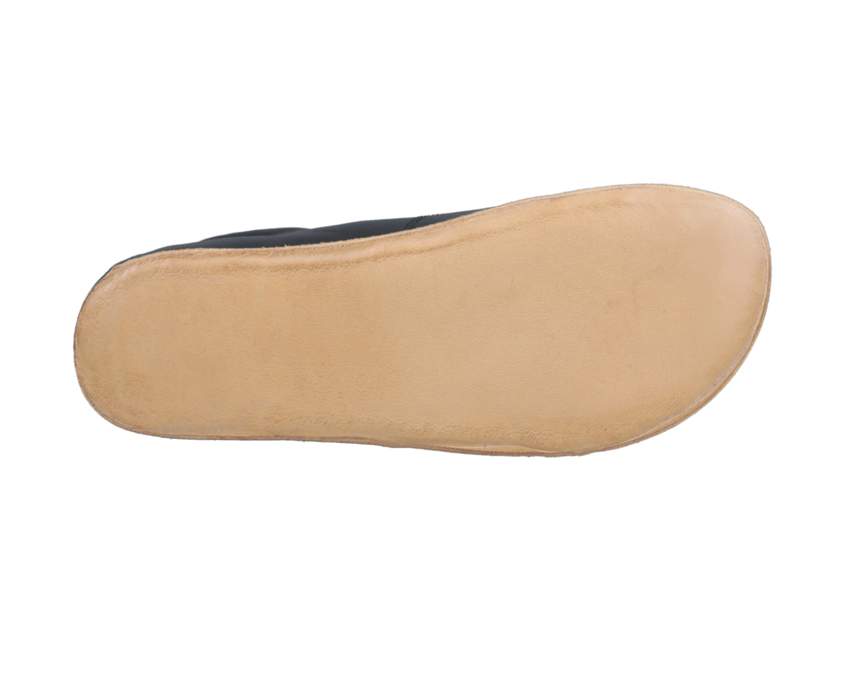 Black Sneaker Wide Barefoot Smooth Leather Handmade Shoes