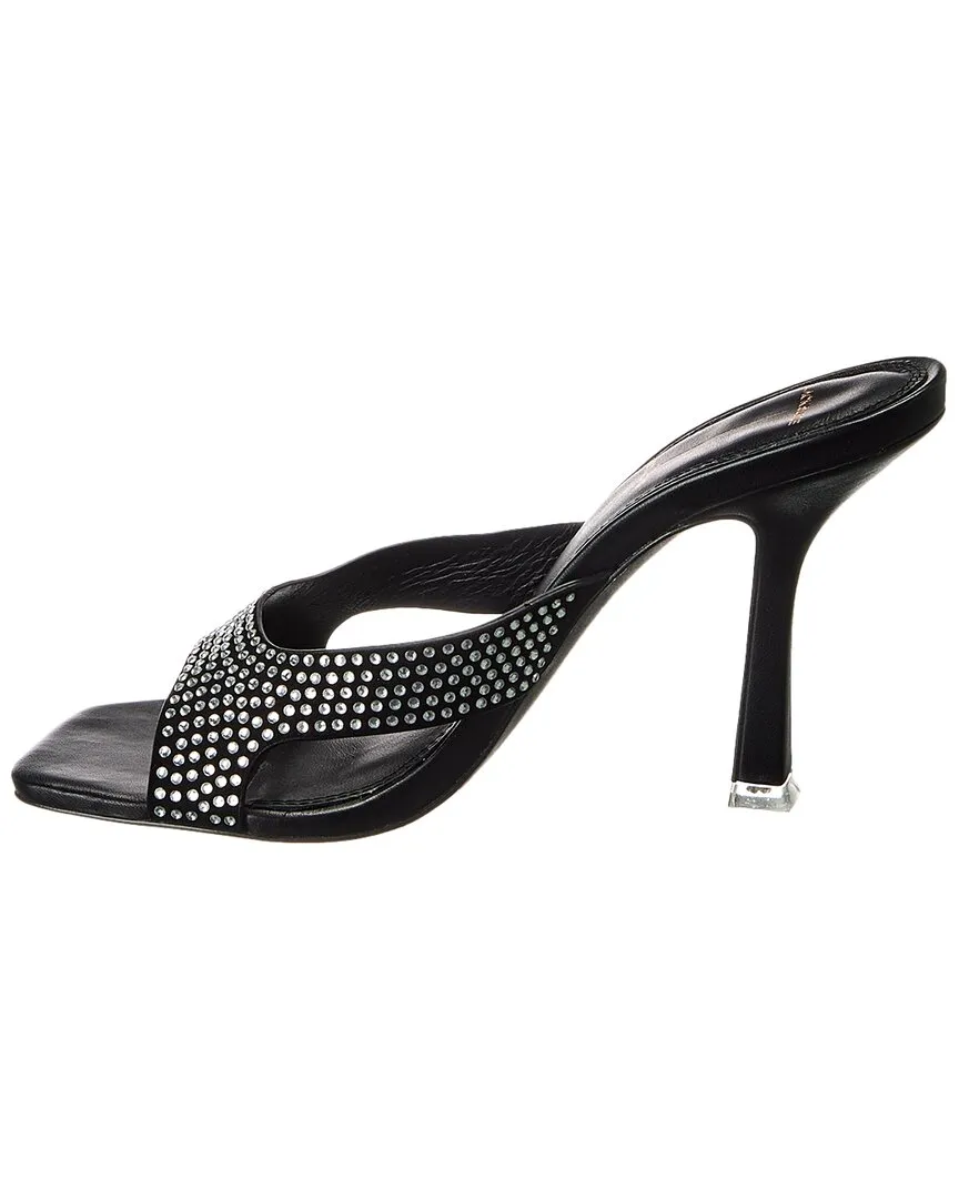 Black Suede Studio Charlie Leather Sandal