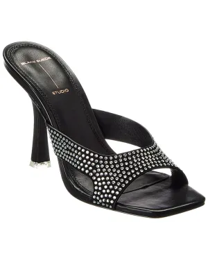 Black Suede Studio Charlie Leather Sandal