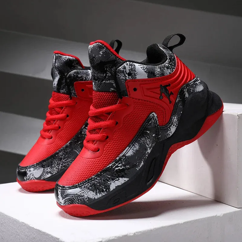 Boys Brand Mesh Basketball Shoes Kids Sneakers Thick Sole Non-slip Children Sports Shoes Child Boy Basket Trainer Shoes Girls