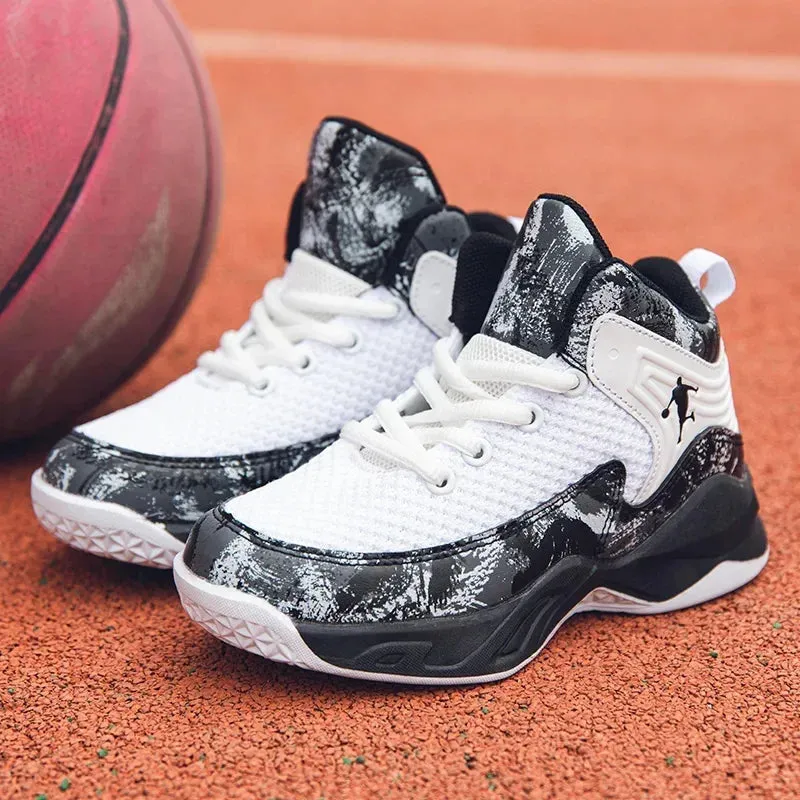 Boys Brand Mesh Basketball Shoes Kids Sneakers Thick Sole Non-slip Children Sports Shoes Child Boy Basket Trainer Shoes Girls