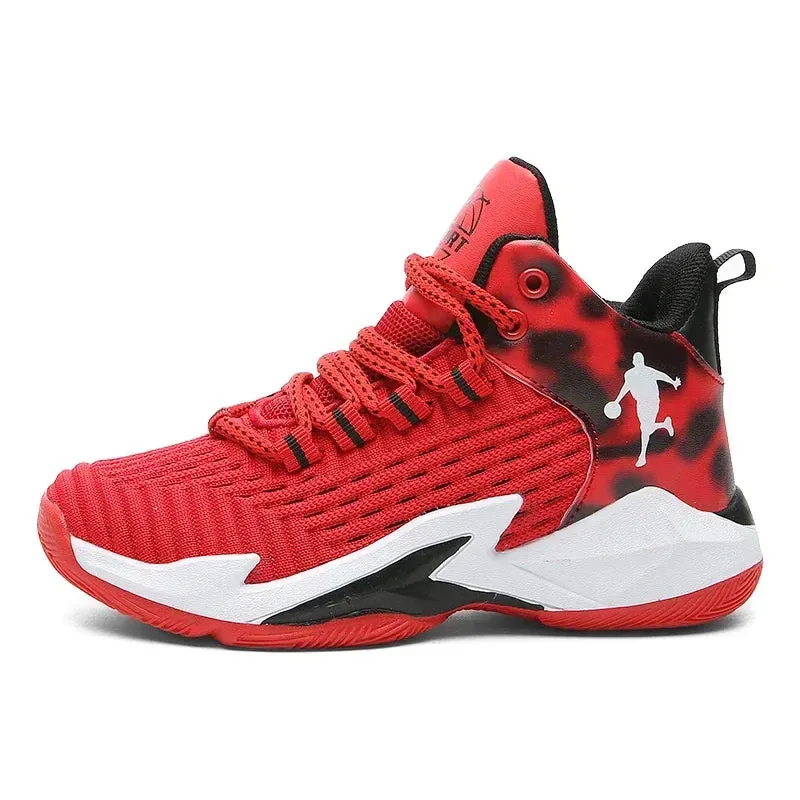 Boys Brand Mesh Basketball Shoes Kids Sneakers Thick Sole Non-slip Children Sports Shoes Child Boy Basket Trainer Shoes Girls