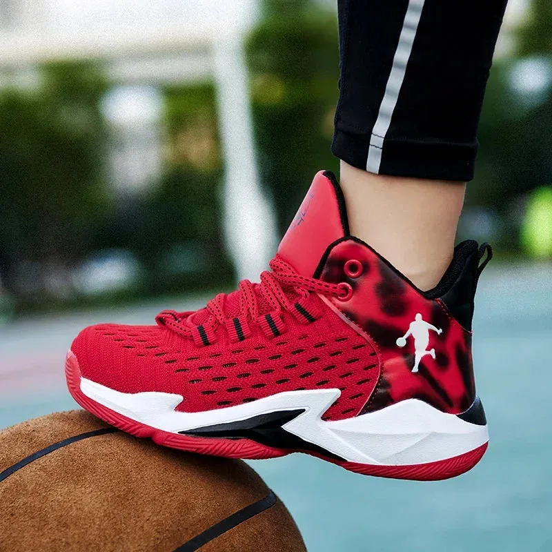 Boys Brand Mesh Basketball Shoes Kids Sneakers Thick Sole Non-slip Children Sports Shoes Child Boy Basket Trainer Shoes Girls
