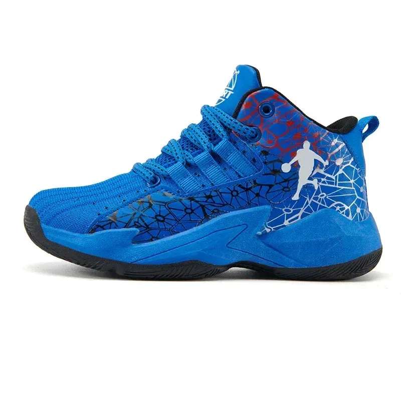 Boys Brand Mesh Basketball Shoes Kids Sneakers Thick Sole Non-slip Children Sports Shoes Child Boy Basket Trainer Shoes Girls