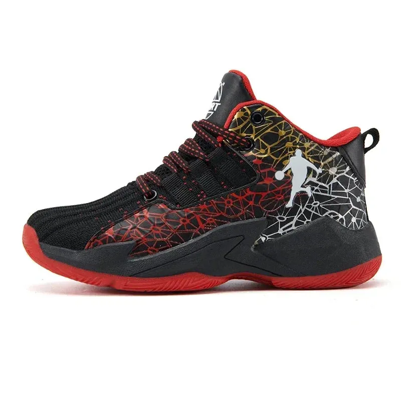 Boys Brand Mesh Basketball Shoes Kids Sneakers Thick Sole Non-slip Children Sports Shoes Child Boy Basket Trainer Shoes Girls