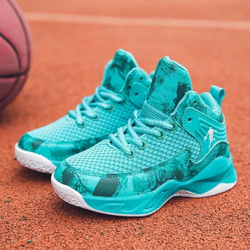 Boys Brand Mesh Basketball Shoes Kids Sneakers Thick Sole Non-slip Children Sports Shoes Child Boy Basket Trainer Shoes Girls