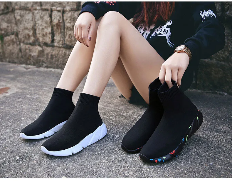 Breathable Ankle Boot Women Socks Shoes Female Sneakers