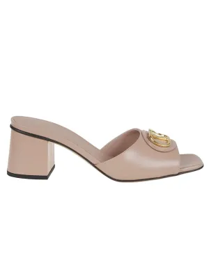 Calfskin Slide Sandals With Vlogo Signature
