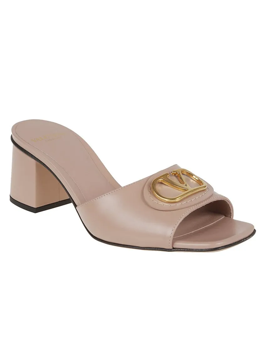 Calfskin Slide Sandals With Vlogo Signature