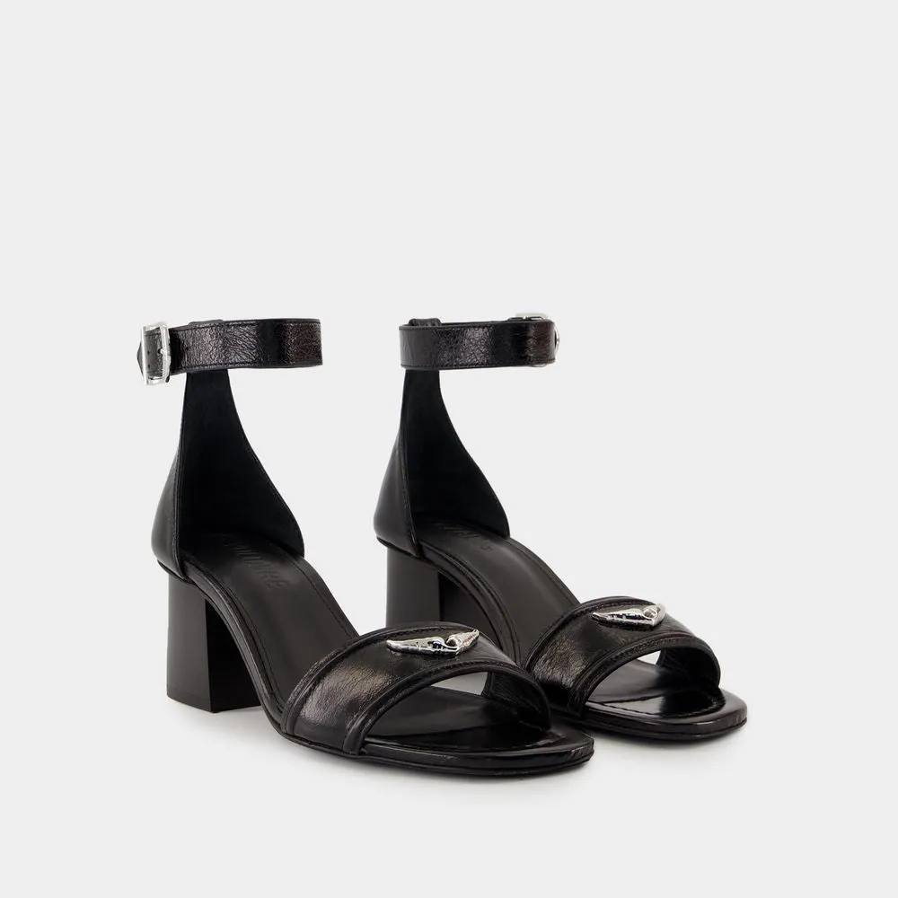 Caprese Wings Sandals - Leather - Black