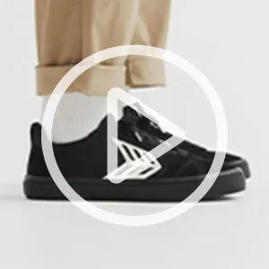 CATIBA PRO Low All Black Suede and Canvas Ivory Logo Sneaker Men
