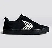 CATIBA PRO Low All Black Suede and Canvas Ivory Logo Sneaker Men