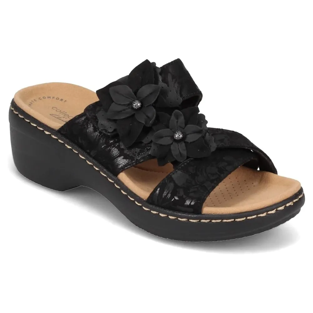 Clarks Merliah Violet Black Sandal (Women's)