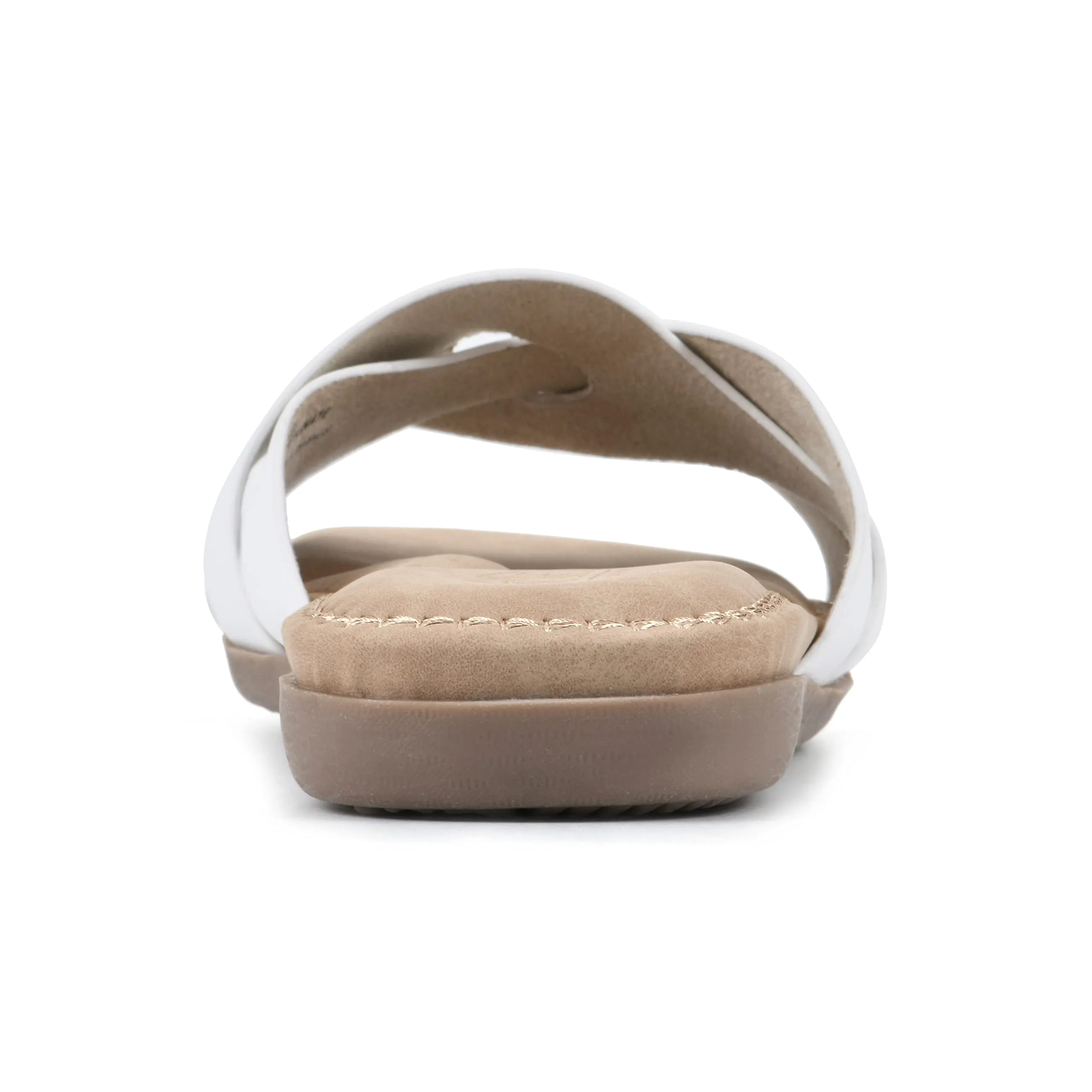 CLIFFS BY WHITE MOUNTAIN Fortunate Women's Slide Sandal, White/Burnished/Smooth, 10 M