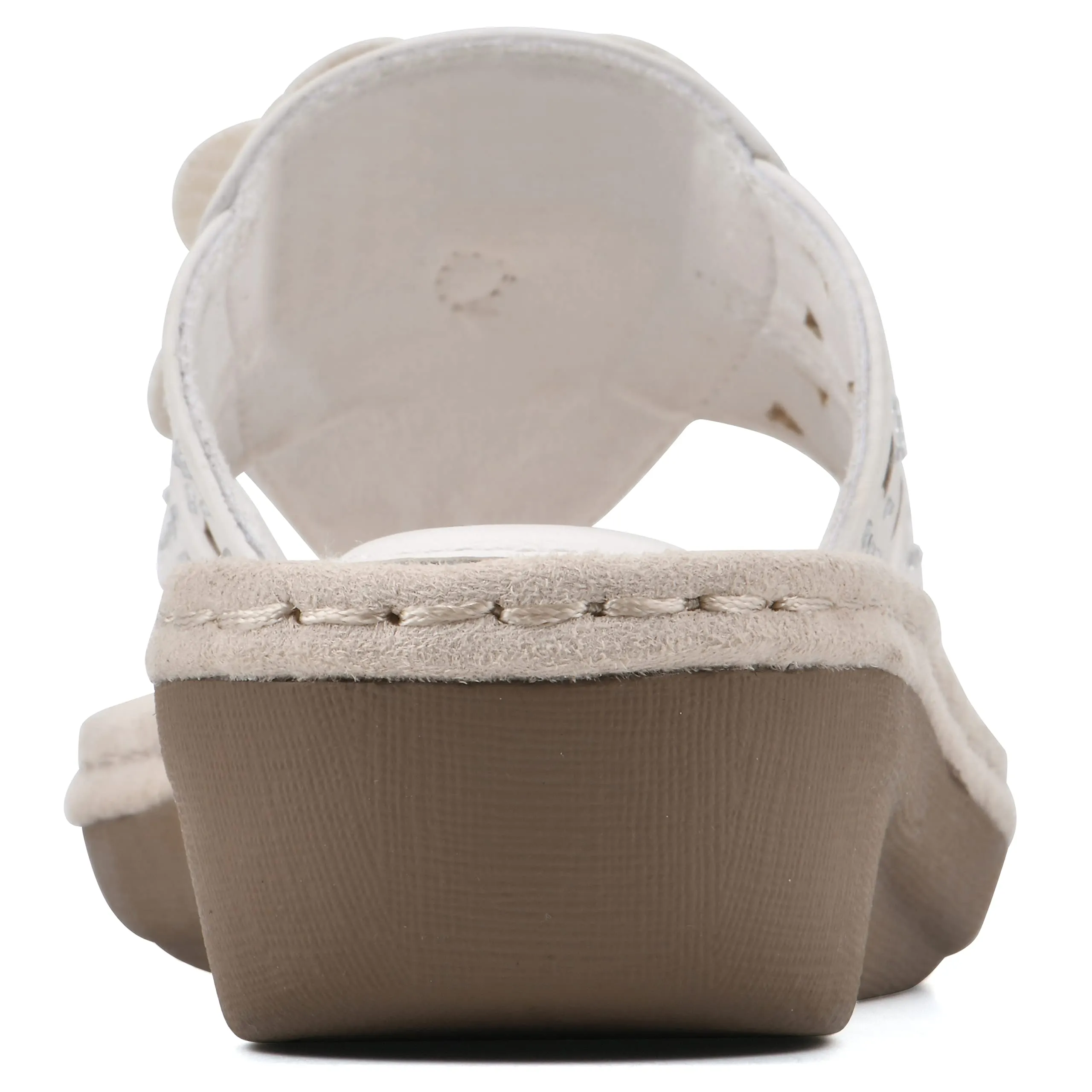 CLIFFS BY WHITE MOUNTAIN Women's Cynthia Wedge Sandal, White/Smooth, 10 W