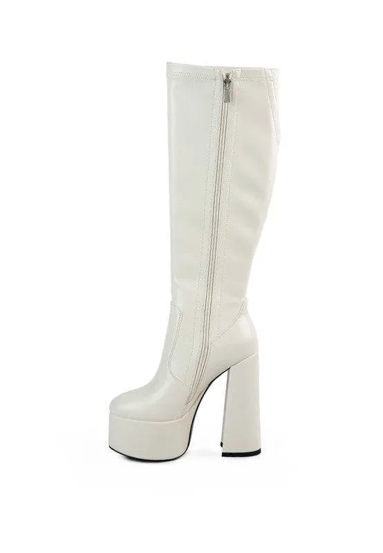 Coraline High Block Heeled Calf Boots