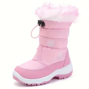 Cozy Plus Girls Fleece Snow Boots Warm Waterproof Durable
