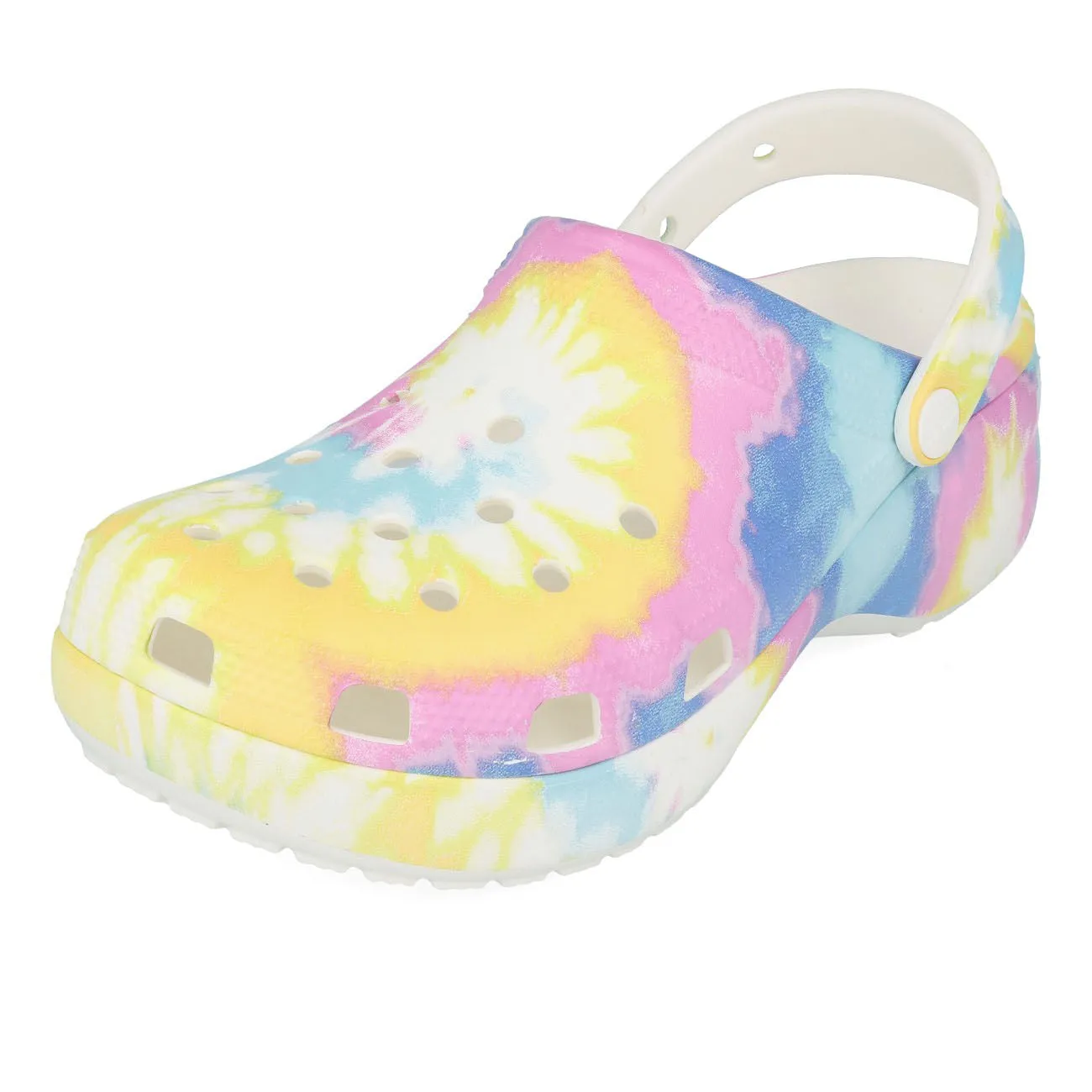 Crocs Classic Platform Tie Dye Graphic Clog White Multi