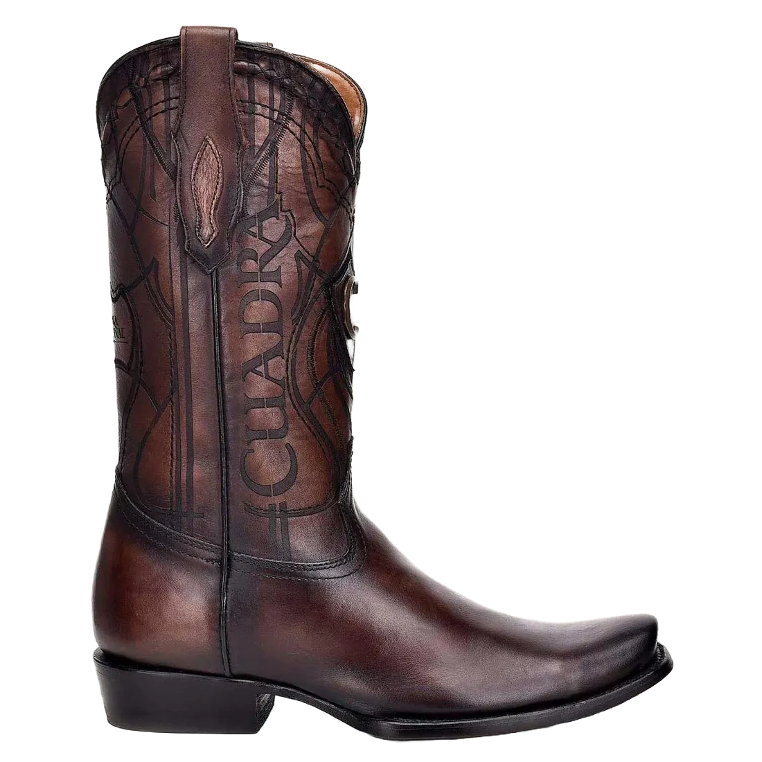 Cuadra Men’s Almond Deer Laser & Embroidery Narrow Square Toe Boots
