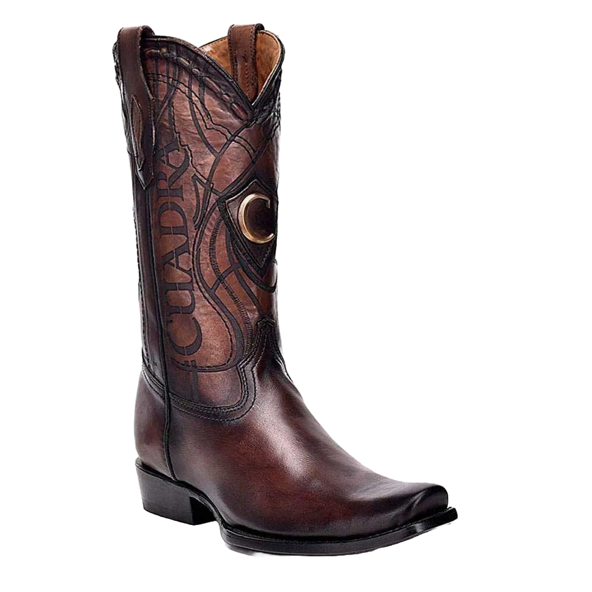 Cuadra Men’s Almond Deer Laser & Embroidery Narrow Square Toe Boots