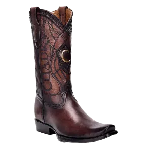 Cuadra Men’s Almond Deer Laser & Embroidery Narrow Square Toe Boots