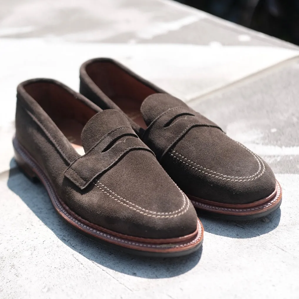 D2204L - Unlined Penny Mocc in Loden Suede