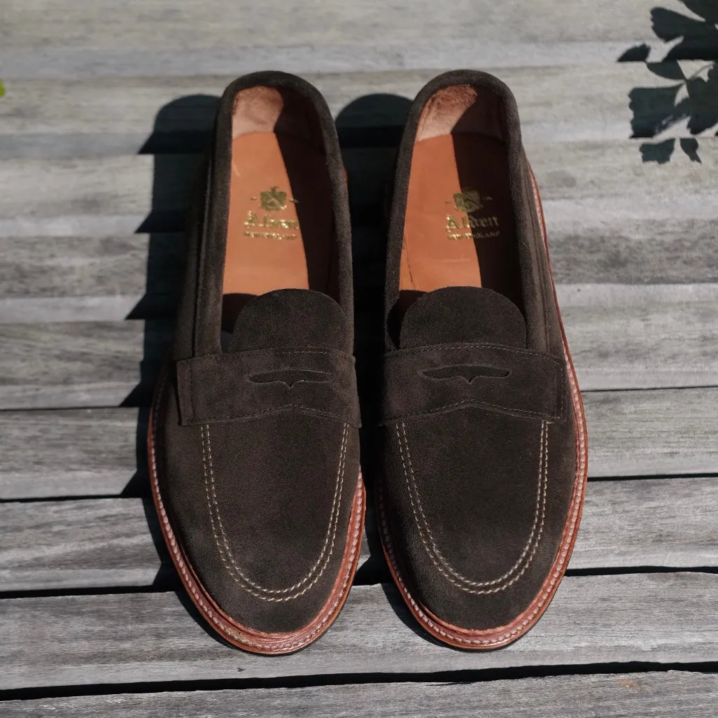 D2204L - Unlined Penny Mocc in Loden Suede