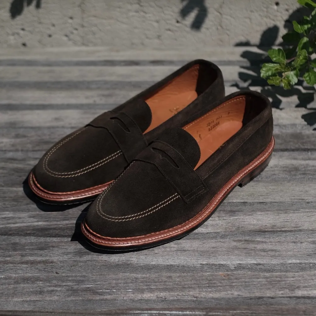D2204L - Unlined Penny Mocc in Loden Suede