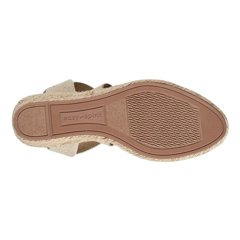 Easy Spirit Women's Meza Espadrille Wedge Sandal, Gold 710, 8