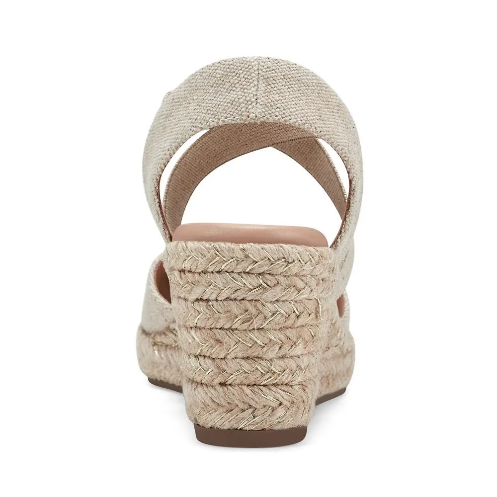 Easy Spirit Women's Meza Espadrille Wedge Sandal, Gold 710, 8