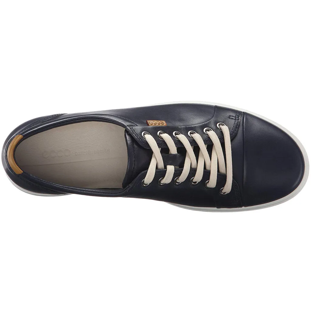 Ecco Soft 7 Full Grain Leather Women's Fashion Trainers - Marine