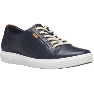 Ecco Soft 7 Full Grain Leather Women's Fashion Trainers - Marine