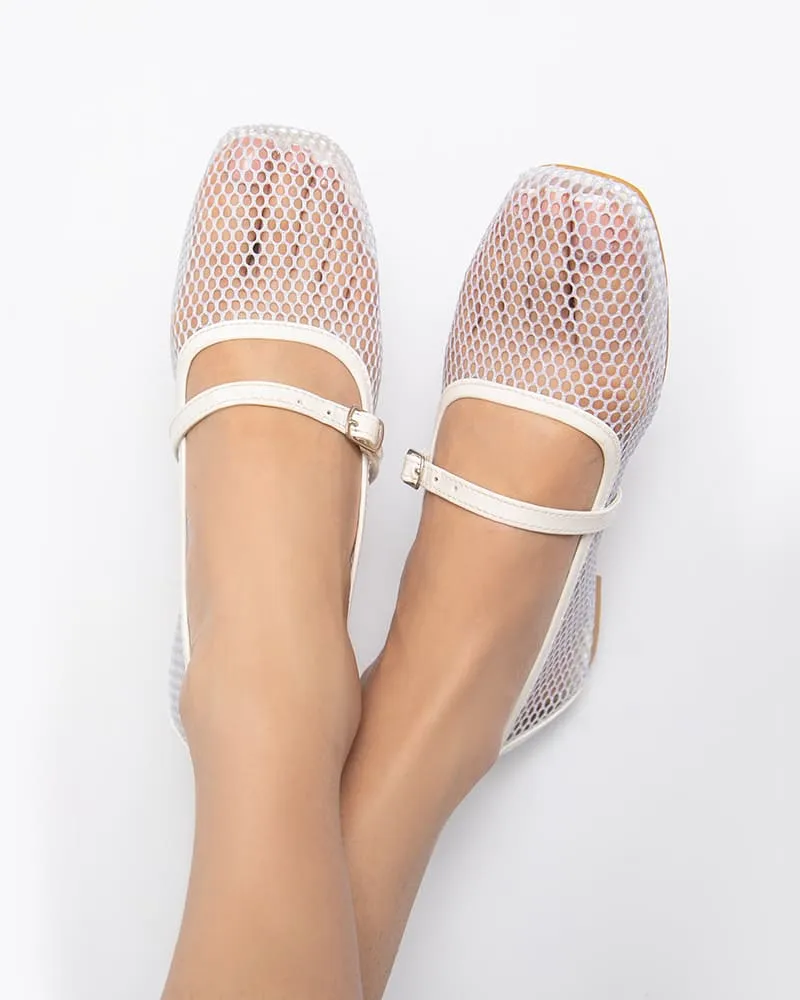 ELLA Fishnet Ballet Pumps