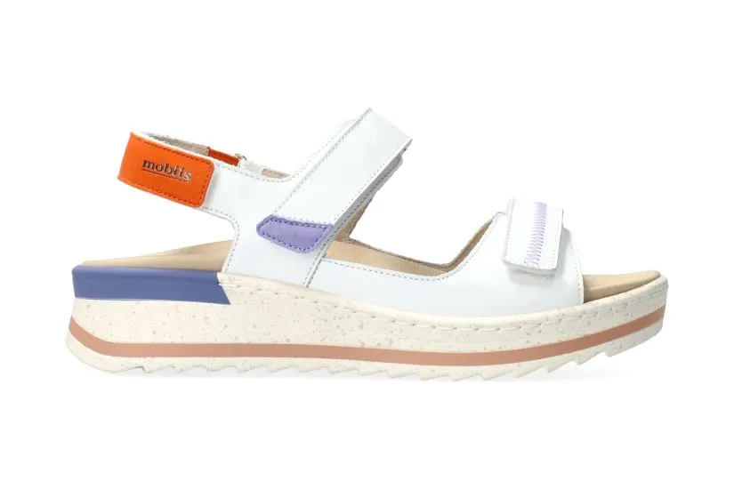 'Elora' women's ergonomic wide fit (H) sandal - white