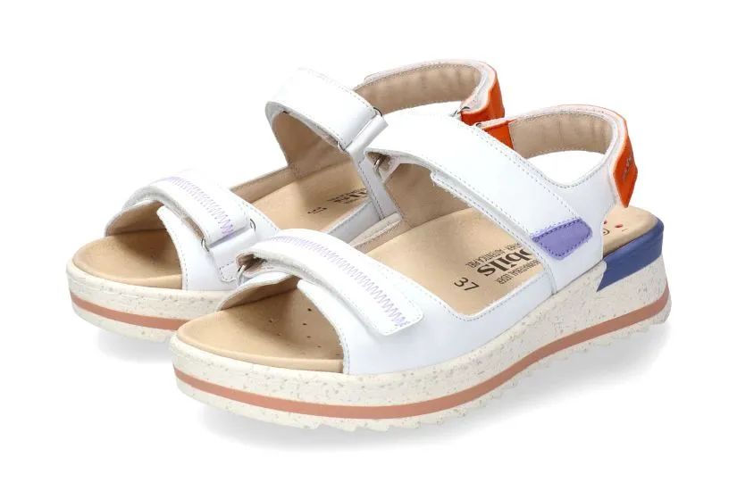 'Elora' women's ergonomic wide fit (H) sandal - white