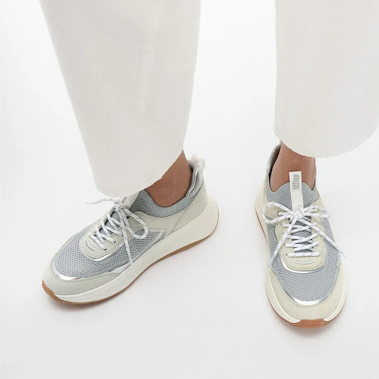 F-MODE  SUEDE/KNIT Womens Trainers Urban White/French Grey