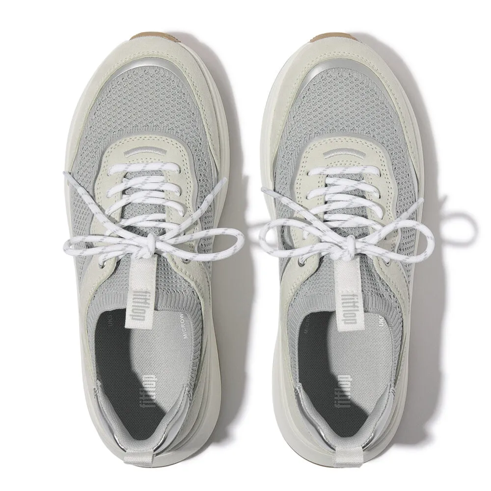 F-MODE  SUEDE/KNIT Womens Trainers Urban White/French Grey