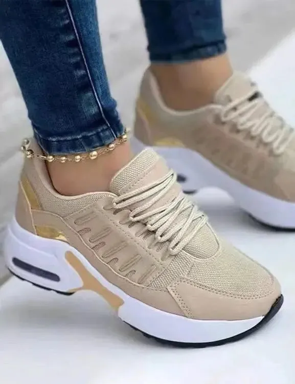 Fashion Woman Vulcanize Platform Casual Sneakers Women Flats Mesh Breathable Running Walking Shoes Chunky Sports Shoe